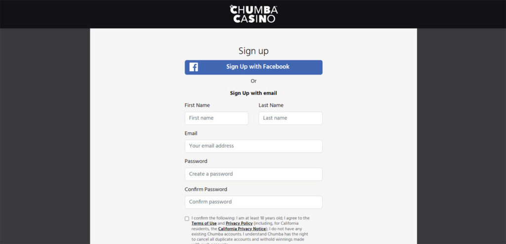 Chumba Casino Account Creation