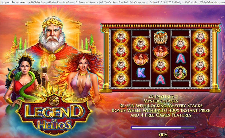 Diamond Reels Slot Games Desktop- Legend of Helios