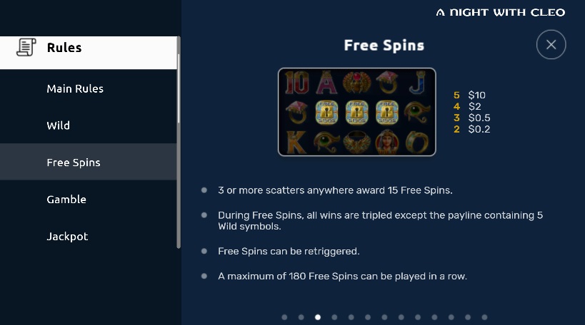 A Night with Cleo Free Spins