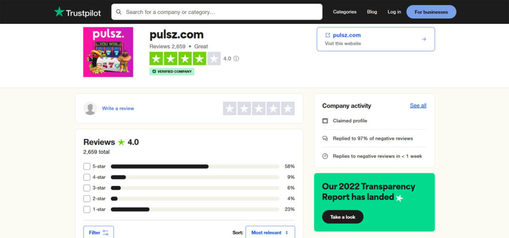 Pulsz Trustpilot Reviews
