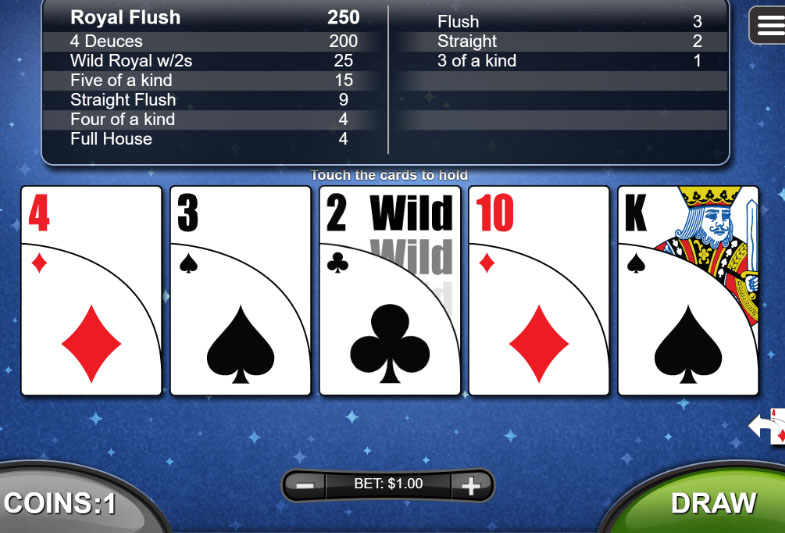 Video poker at Buzzluck