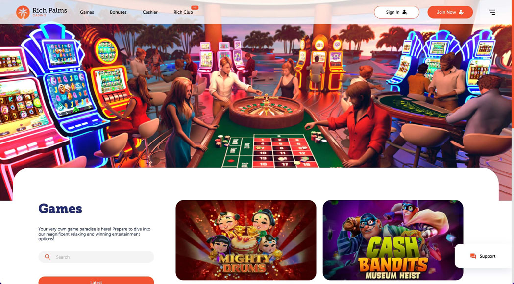 Rich Palms Casino Home Page