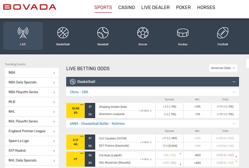 Live Betting Bovada