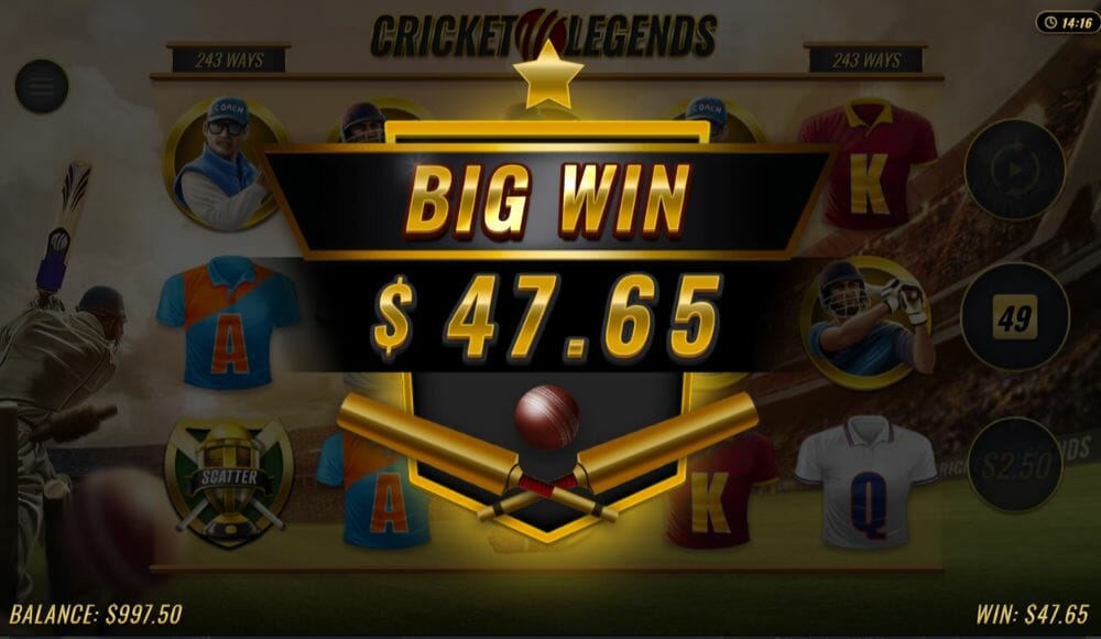 Cricket Legends Slot Big Win