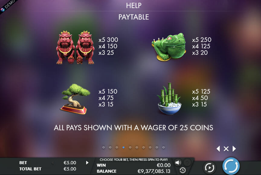 Fortune Turtle slot Paytable