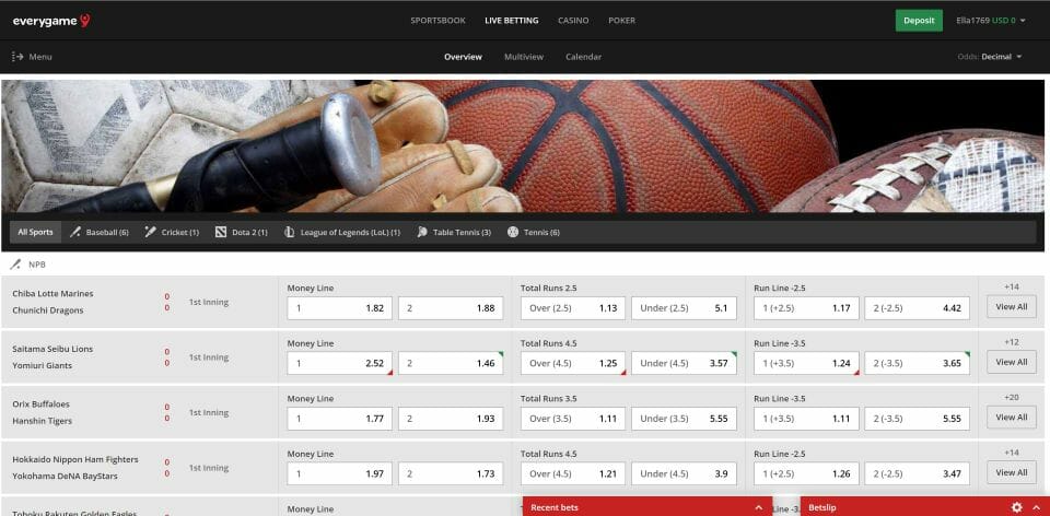 SC Everygame sportsbook live betting