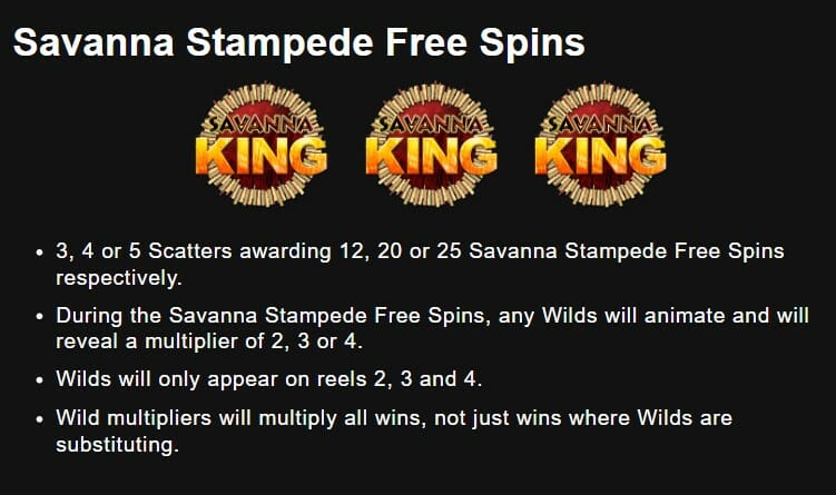 Savanna King XL Bonus