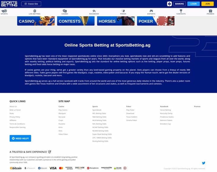 SportsBetting.ag Website