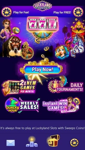 LuckyLand Slots Mobile View