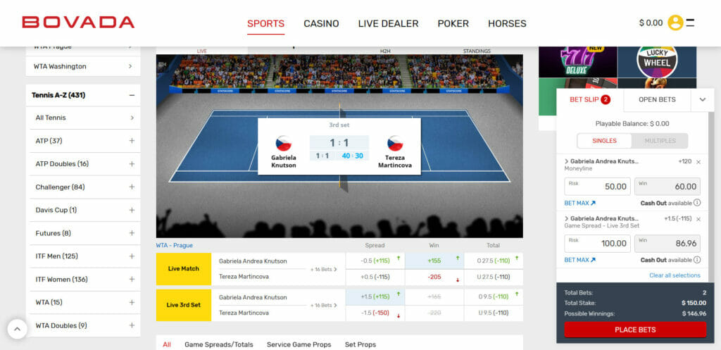 In-Play Tennis Betting
