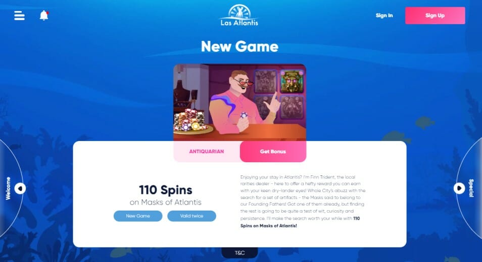 Las Atlantis Casino New Game Free Spins