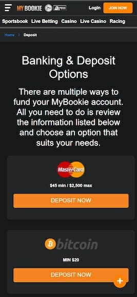 MyBookie Payment Methods