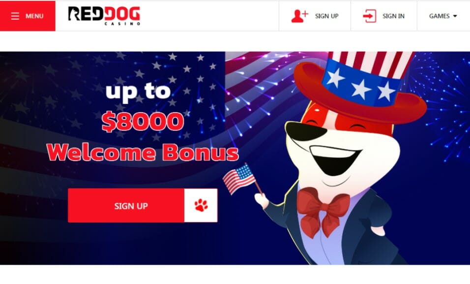 Red Dog Casino homepage