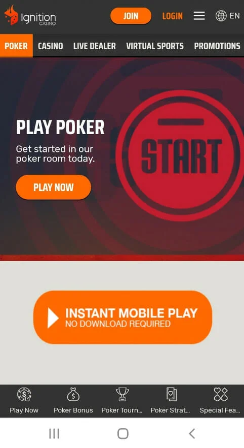 Ignition Mobile Poker